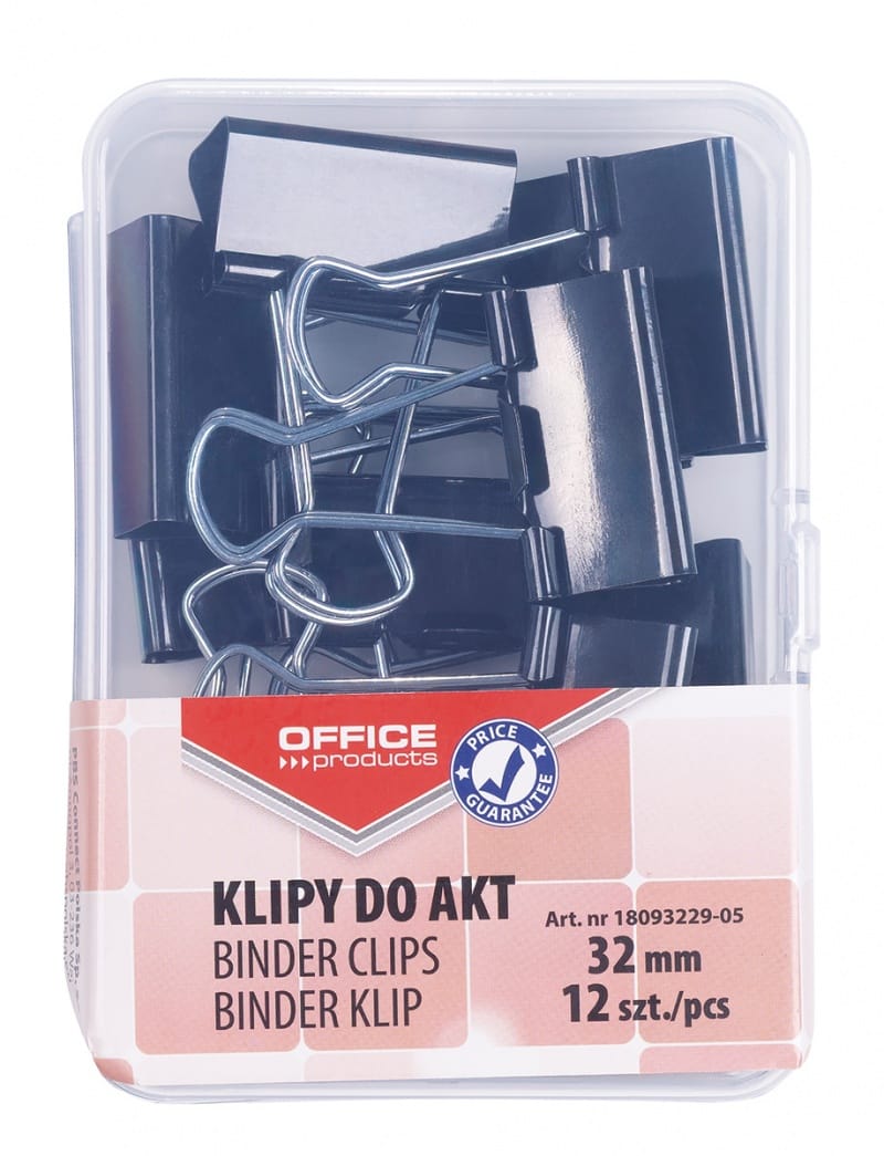 375326-25518-klipy_do_dokumentow_office_products_32mm_12sz-800w Klipy do dokumentów OFFICE PRODUCTS, 32mm, 12szt., w pudełku, czarne - obrazek 1