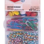 Zestaw biurowy (pinezki i spinacze) OFFICE PRODUCTS, mix 135szt. (pakiet 5 opakowań)
