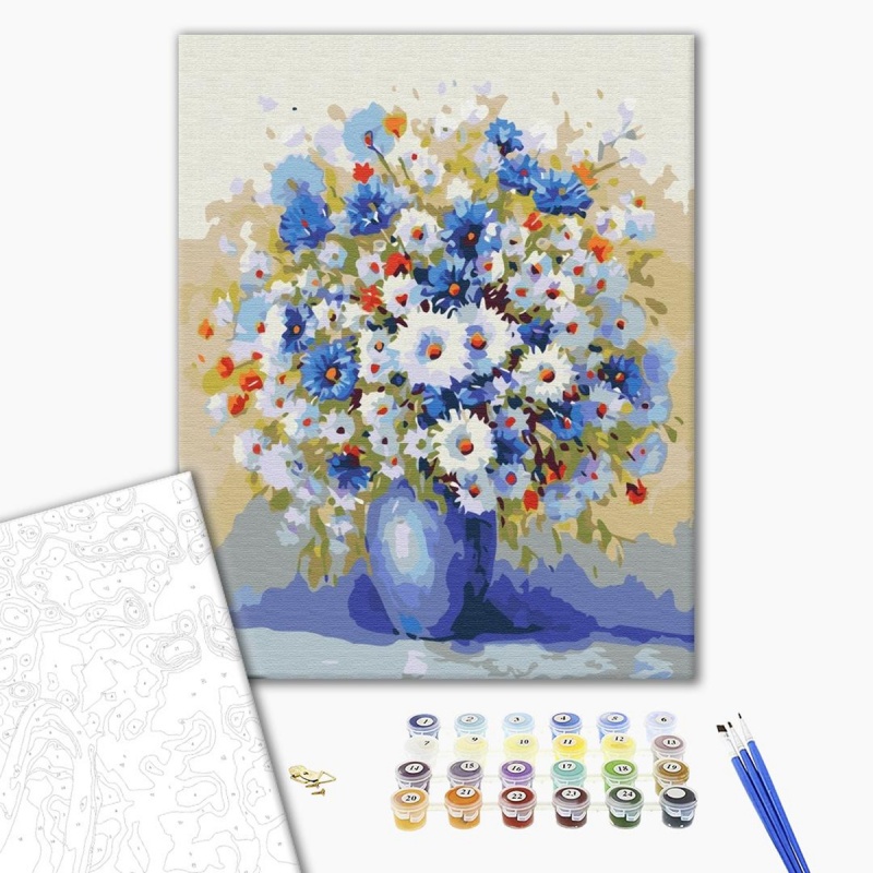 375503-392781-malowanie_po_numerach_brushme_40x50_cm_bukie-800w Malowanie po numerach BRUSHME, 40x50 cm, bukiet polnych kwiatów, 1 szt., w pudełku - obrazek 1