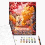 Malowanie po numerach BRUSHME, 40x50 cm, jesienny zachód słońca, 1 szt., w pudełku