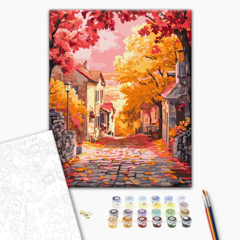 375527-392785-malowanie_po_numerach_brushme_40x50_cm_jesie-800w Malowanie po numerach BRUSHME, 40x50 cm, jesienny zachód słońca, 1 szt., w pudełku - obrazek 1
