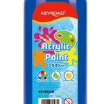 Farba akrylowa KEYROAD, 1000ml, butelka, niebieska