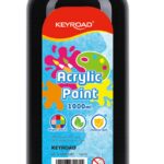 Farba akrylowa KEYROAD, 1000ml, butelka, czarna