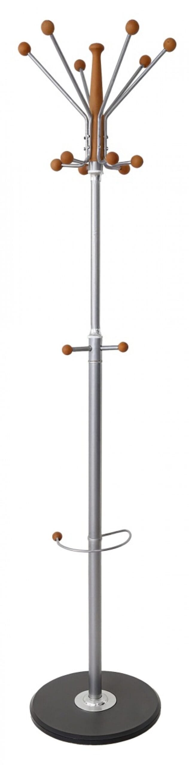 Wieszak na ubrania OFFICE PRODUCTS Goteborg, stojący, uch. na parasol, srebrny - obrazek 1
