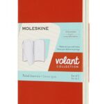 Zestaw 2 zeszytów MOLESKINE Volant, XS, 6,5x10,5cm, w linie, 56 stron, coral orange/aquamarine