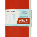Zestaw 2 zeszytów MOLESKINE Volant, P, 9x14cm, gładki, 80 stron, coral orange/aquamarine