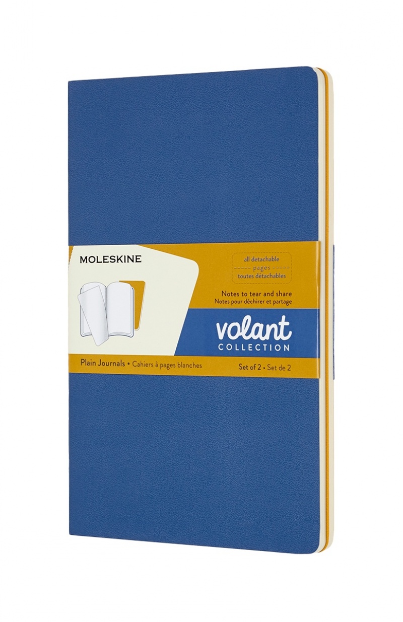 380391-396348-zestaw_2_zeszytow_moleskine_volant_l_13x21cm-800w Zestaw 2 zeszytów MOLESKINE Volant, L, 13x21cm, gładki, 96 stron, blue/amber yellow - obrazek 1