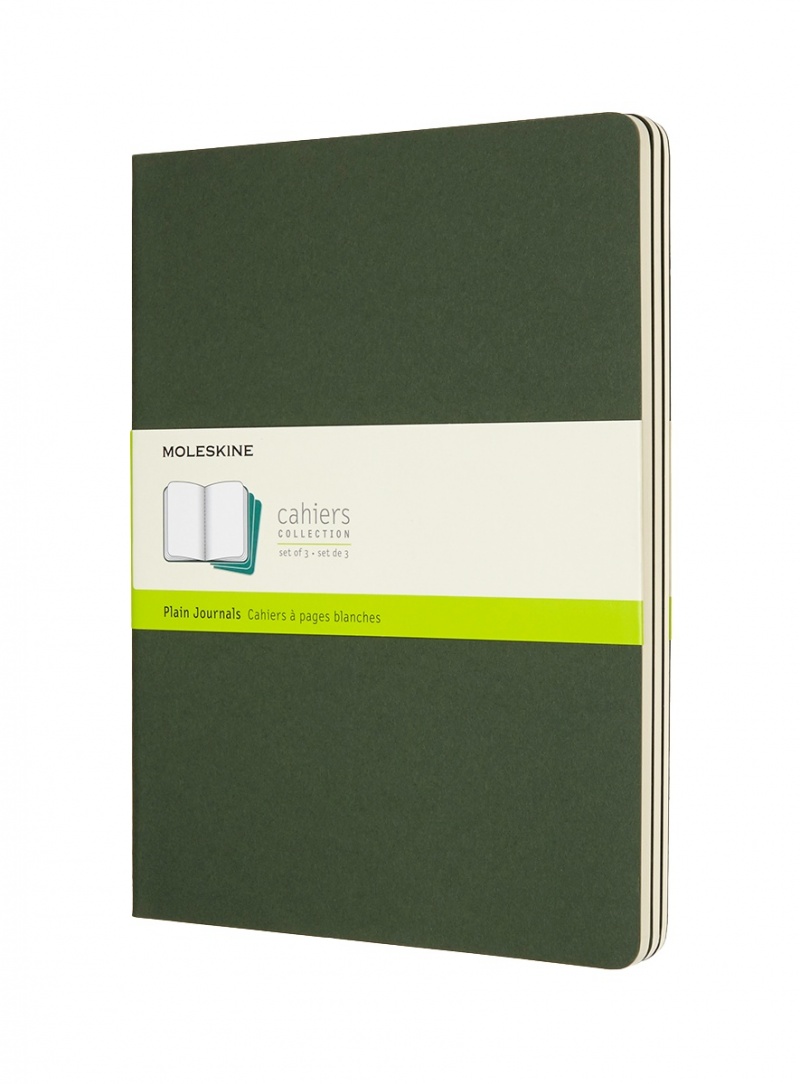 380564-396380-zestaw_3_zeszytow_moleskine_cahier_xl_19x25c-800w Zestaw 3 zeszytów MOLESKINE Cahier, XL, 19x25cm, gładki, 120 stron, myrtle green - obrazek 1