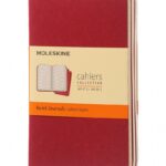 Zestaw 3 zeszytów MOLESKINE Cahier, P, 9x14cm, w linie, 64 stron, cranberry red