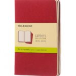 Zestaw 3 zeszytów MOLESKINE Cahier Journals, P, 9x14cm, gładki, 64 strony, cranberry red