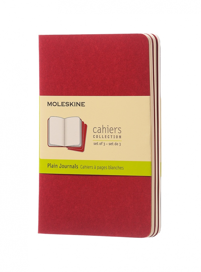 380666-396367-zestaw_3_zeszytow_moleskine_cahier_journals_-800w Zestaw 3 zeszytów MOLESKINE Cahier Journals, P, 9x14cm, gładki, 64 strony, cranberry red - obrazek 1