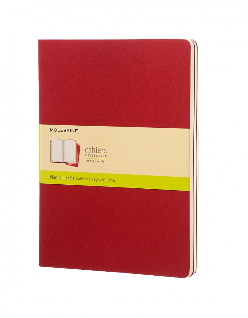 380686-396379-zestaw_3_zeszytow_moleskine_cahier_xl_19x25c-800w Zestaw 3 zeszytów MOLESKINE Cahier, XL, 19x25cm, gładki, 120 stron, cranberry red - obrazek 1