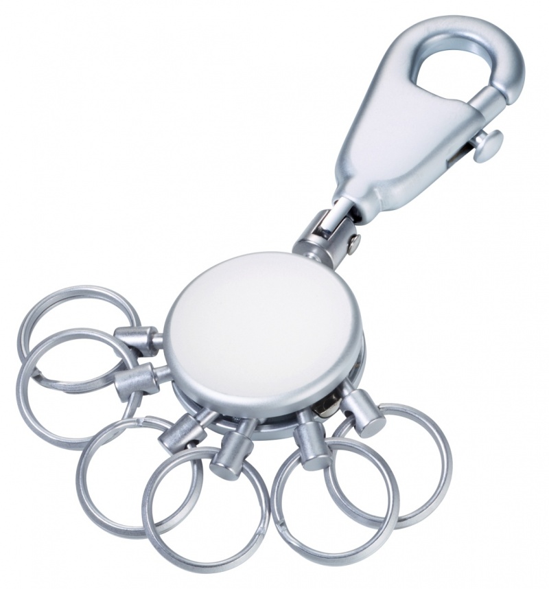 381804-397523-brelok_troika_patent_z_karabinczykiem_na_6_k-800w Brelok TROIKA Patent, z karabińczykiem, na 6 kluczy, srebrny mat - obrazek 1