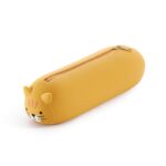 Piórnik tuba MIQUELRIUS, silikonowy soft touch, jednokomorowy 200×45×45mm, kotek, żółty