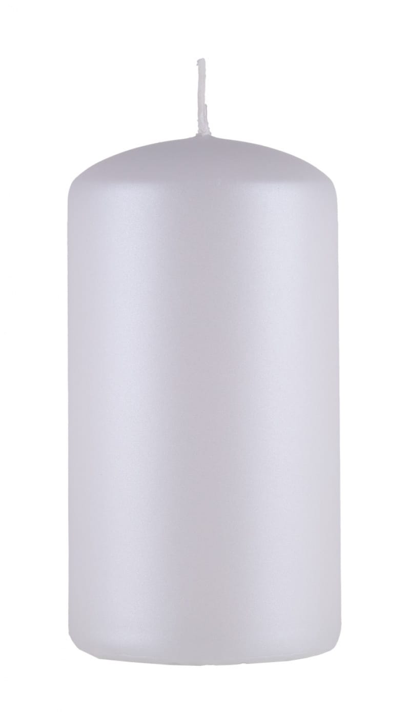 384858-400418-swieca_slupek_donau_home_standard_lakier_60x-800w Świeca słupek DONAU HOME Standard Lakier, 60x115mm, biały metaliczny mat - obrazek 1