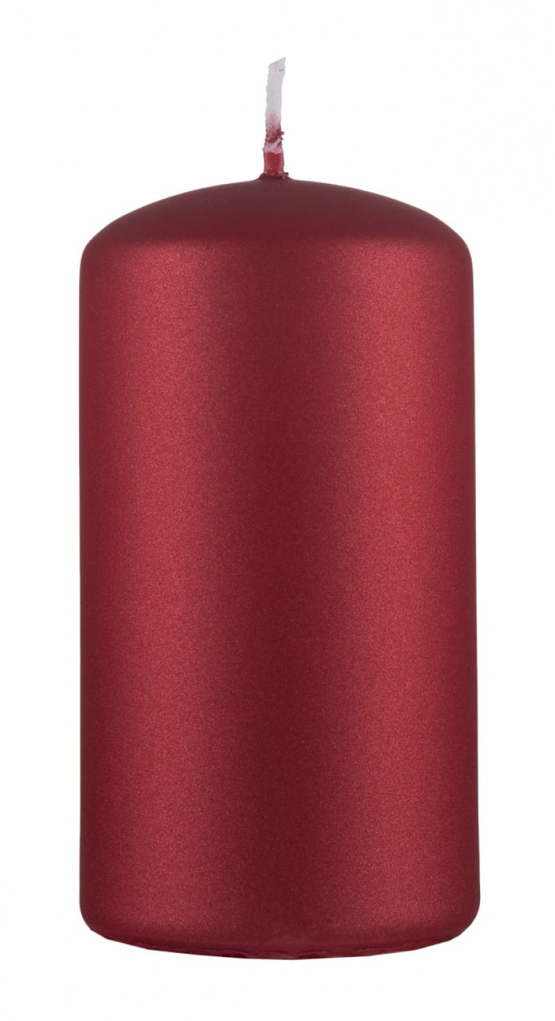384866-400422-swieca_slupek_donau_home_standard_lakier_60x-800w Świeca słupek DONAU HOME Standard Lakier, 60x115mm, czerwony metaliczny mat - obrazek 1