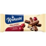 Ciastka paluszki KRAKUSKI, wiśnia w czekoladzie, 144g (opakowanie 37 szt.)