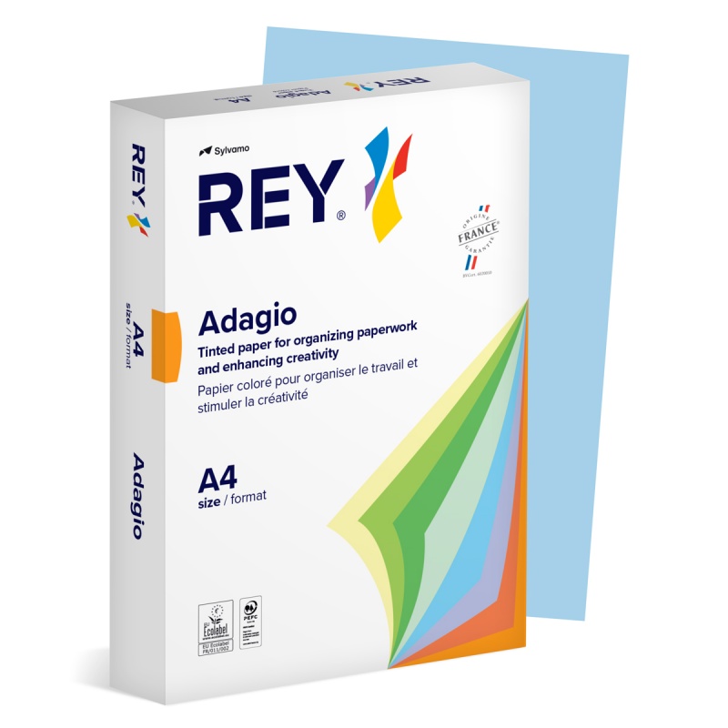 387179-401769-papier_ksero_rey_adagio_a4_160gsm_01_niebies-800w Papier ksero REY ADAGIO, A4, 160gsm, 01 niebieski pastel *RYADA160X469 R100, 250 ark. (pakiet 5 opakowań) - obrazek 1