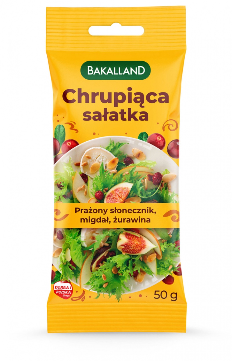 388086-402416-chrupiaca_salatka_bakalland_mix_prazonych_zi-800w Chrupiąca sałatka BAKALLAND, mix prażonych ziaren z żurawiną, 50g - obrazek 1