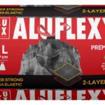 Worki na śmieci ALUFIX Aluflexy, z taśmą, LDPE, 60l, 10 szt., stalowe