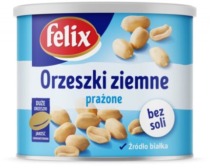 Orzeszki ziemne prażone FELIX, bez soli, puszka, 140g (opakowanie 12 szt.)