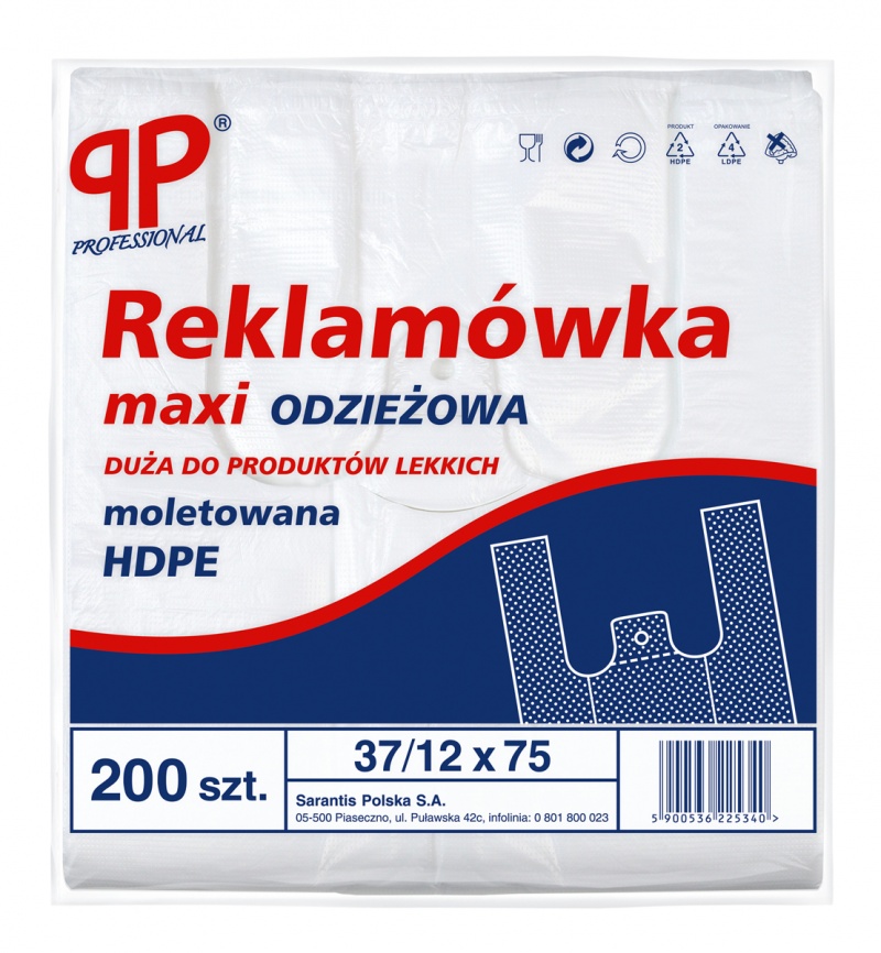391546-405129-reklamowka_sarantis_hdpe_hd_maxi_odziezowa_3-800w Reklamówka SARANTIS, HDPE, HD maxi odzieżowa, 37/12/75 cm, 12 mikr., 200 szt., biała - obrazek 1