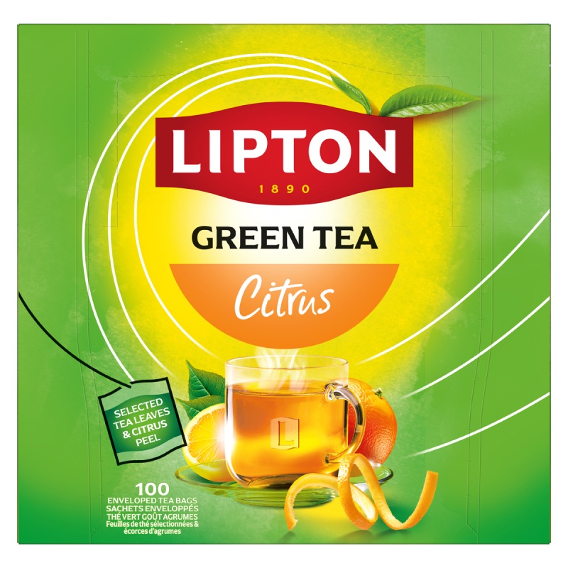 391554-361636-herbata_lipton_feel_good_selection_balance_z-800w Herbata LIPTON Feel Good Selection, Balance, zielona, cytrusowa, 100 kopert - obrazek 1