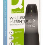 Prezenter ze wskaźnikiem laserowym Q-CONNECT, 5‑przyciskowy, czarny