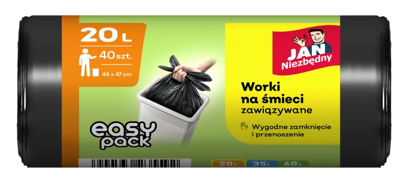 392120-405676-worki_na_smieci_jan_niezbedny_hd_easy_pack_2-800w Worki na śmieci JAN NIEZBĘDNY HD Easy-Pack, 20l, 40szt., czarne - obrazek 1