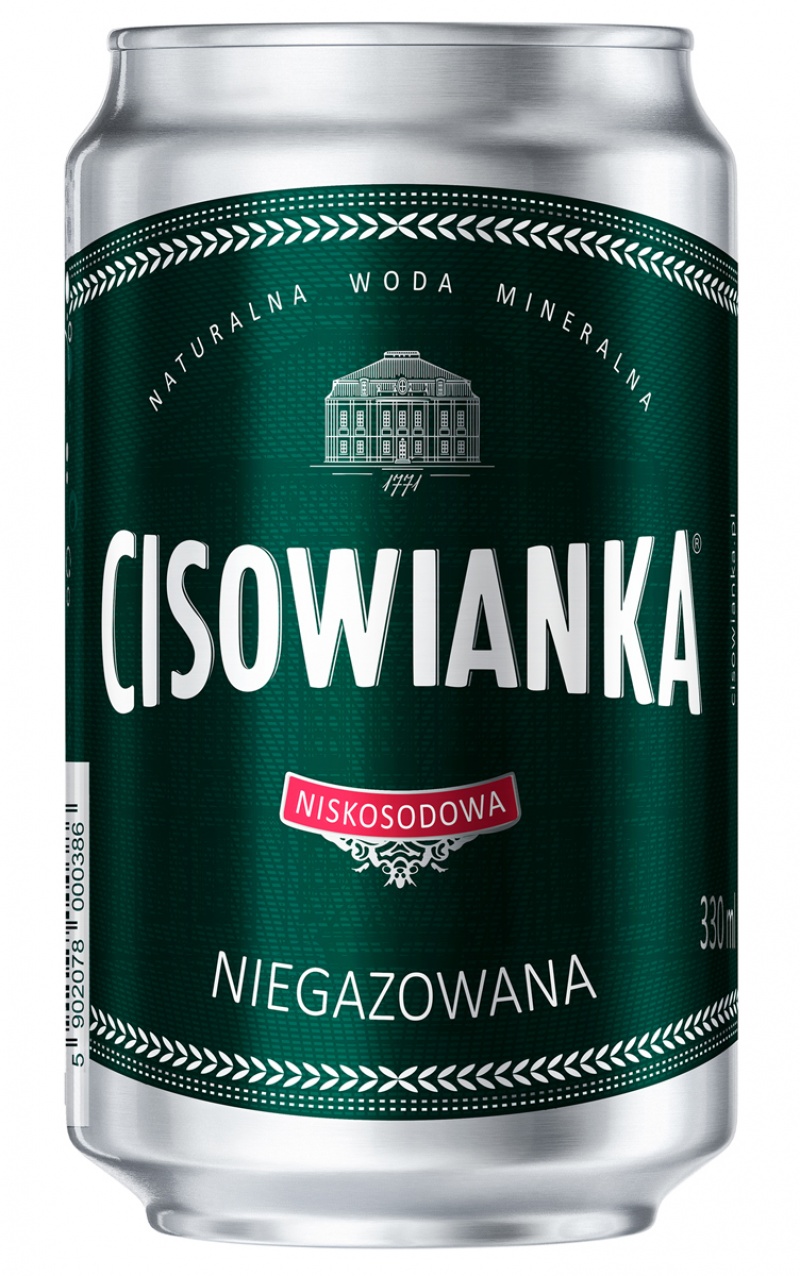 393854-406664-woda_cisowianka_niegazowana_puszka_330ml-800w Woda Cisowianka, niegazowana, puszka, 330ml (opakowanie 6 szt.) - obrazek 1