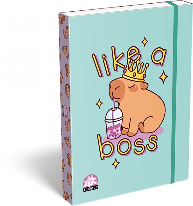394512-407417-teczka_z_gumka_ico_lizzy_lollipop_capybara_p-800w Teczka z gumką ICO Lizzy Lollipop Capybara, przestrzenna, A4, mix kolorów - obrazek 1