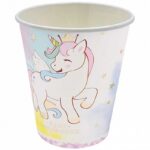 Kubek papierowy PARTY GO Unicorn, 7,5/9cm, 6 szt., mix kolorów (opakowanie 12 szt.)