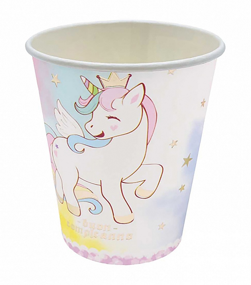 395445-407495-kubek_papierowy_party_go_unicorn_7_5_9cm_6_s-800w Kubek papierowy PARTY GO Unicorn, 7,5/9cm, 6 szt., mix kolorów (opakowanie 12 szt.) - obrazek 1