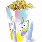 Pudełko na popcorn PARTY GO Unicorn, 11,5x14,5cm, 6 szt., różowe (opakowanie 12 szt.)