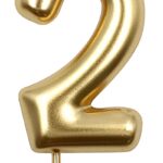 Świeczka PARTY GO, cyfra 2, 6cm, złota (opakowanie 24 szt.)