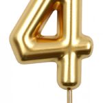 Świeczka PARTY GO, cyfra 4, 6cm, złota (opakowanie 24 szt.)