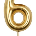 Świeczka PARTY GO, cyfra 6, 6cm, złota (opakowanie 24 szt.)