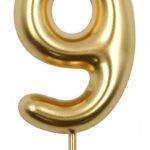 Świeczka PARTY GO, cyfra 9, 6cm, złota (opakowanie 24 szt.)