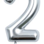 Świeczka PARTY GO, cyfra 2, 6cm, srebrna (opakowanie 24 szt.)