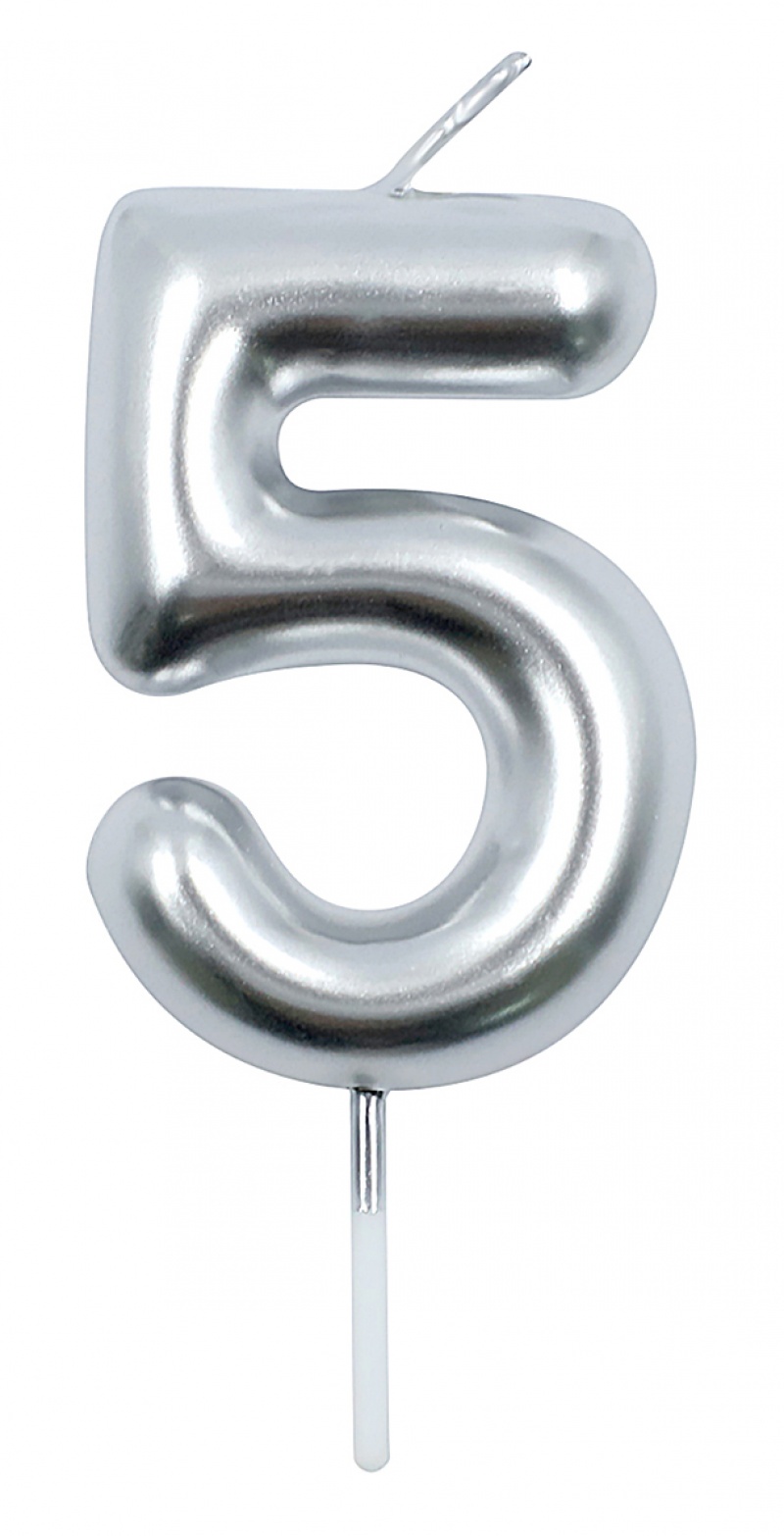 395471-407538-swieczka_party_go_cyfra_5_6cm_srebrna-800w Świeczka PARTY GO, cyfra 5, 6cm, srebrna (opakowanie 24 szt.) - obrazek 1