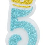 Świeczka PARTY GO, cyfra 5, 6,8cm, niebieska (opakowanie 12 szt.)