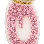 Świeczka PARTY GO, cyfra 0, 6,8cm, różowa (opakowanie 12 szt.)