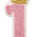 Świeczka PARTY GO, cyfra 1, 6,8cm, różowa (opakowanie 12 szt.)