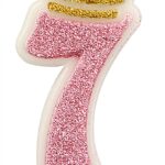 Świeczka PARTY GO, cyfra 7, 6,8cm, różowa (opakowanie 12 szt.)