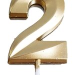 Świeczka PARTY GO, cyfra 2, 4,8cm, złota (opakowanie 24 szt.)