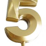Świeczka PARTY GO, cyfra 5, 4,8cm, złota (opakowanie 24 szt.)