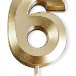 Świeczka PARTY GO, cyfra 6, 4,8cm, złota (opakowanie 24 szt.)