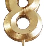 Świeczka PARTY GO, cyfra 8, 4,8cm, złota (opakowanie 24 szt.)