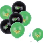 Zestaw balonów PARTY GO Dinozaury, 30cm, 6 szt., zielono-czarny (opakowanie 12 szt.)