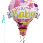 Balon PARTY GO Welcome Baby, 79cm, 1 szt., różowy (opakowanie 12 szt.)